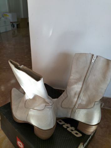 Stivaletti pelle artigianali vera pelle n 40 bianco ghiaccio - Foto 6