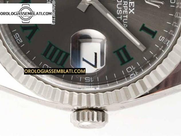 Rolex Replica DATEJUST 36 126234 1:1 BEST EDITION 904L ACCIAIO GRIGIO QUADRANTE VERDE INDICI ROMANI SUL BRACCIALETTO JUBILEE 3235 - Foto 13