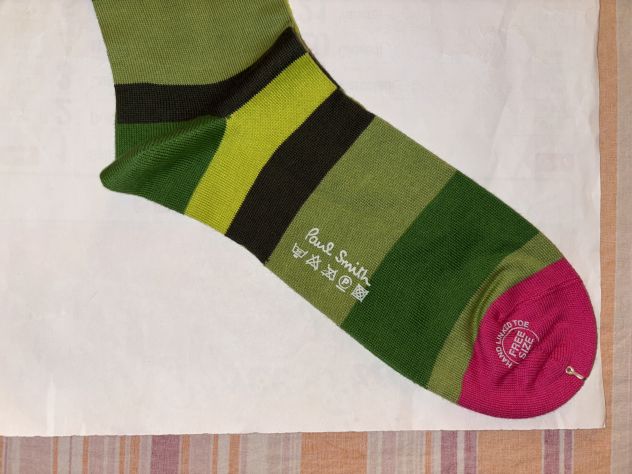 CALZE NUOVE DA UOMO LEGGERE IN COTONE FIRMATE ORIGINALI”PAUL SMITH”MADE IN ITALY - Foto 4