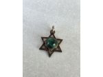 Pendente in argento 925 a forma di stella a 6 punte con turchese verde.