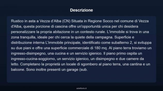 Immobile in asta di 171 m², box auto in vendita a Vezza d'Alba - Foto 3