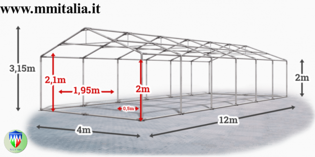Tendoni per magazzino deposito rimessaggio 4 x 10 x 2,0 mt. pvc Ignifugo 600 - Foto 8