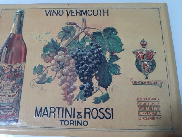 INSEGNA VINO VERMOUTH MARTINI E ROSSI TARGA IN RILIEVO - Foto 4