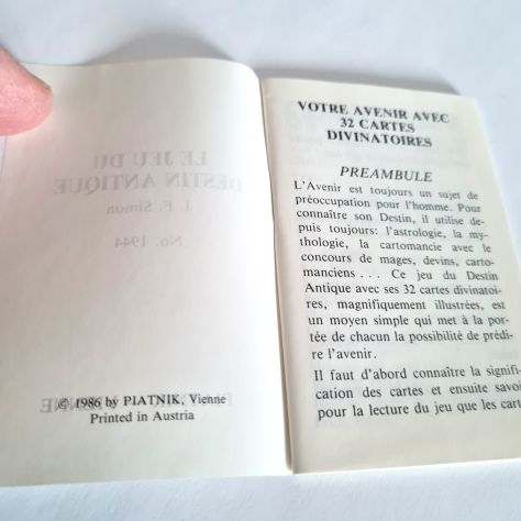 Oracle "Le Jeu du Destin Antique" di J.F.Simon 1986 di Piatnik Wien - Foto 2