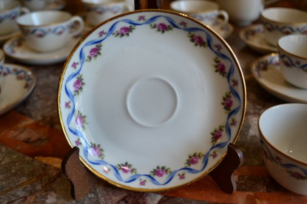 Servizio da caffè Ginori anni 20/50 decori a nastro con rose - Foto 8