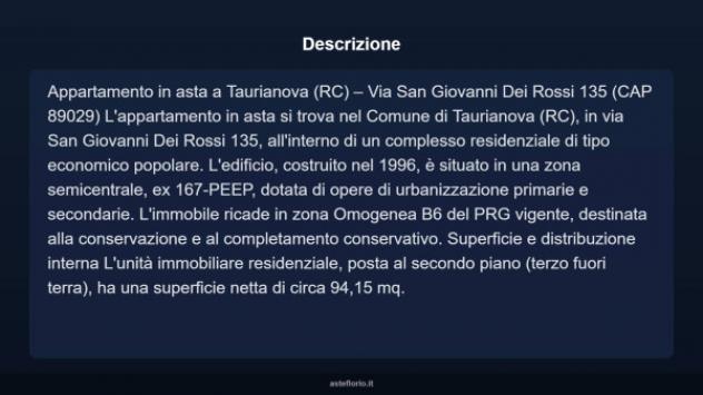 Immobile in asta di 94 m² con più di 5 locali e box auto in vendita a Taurianova - Foto 4