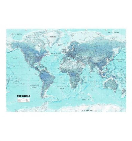 Fotomurale Adesivo Con Mappamondo Azzurro E Blu Arredalacasa - Foto 2