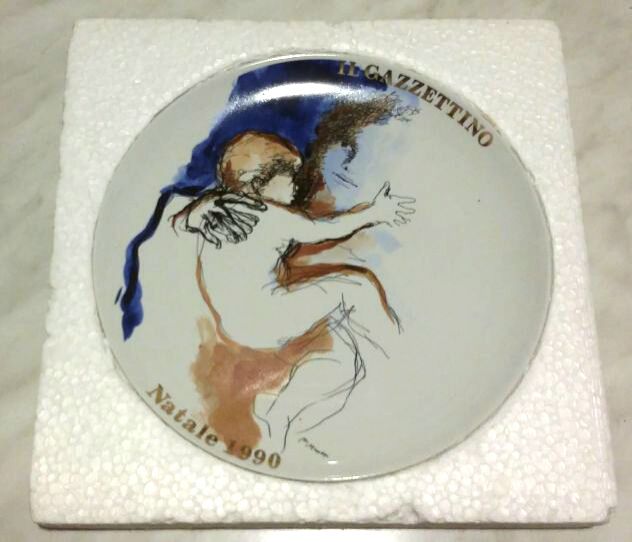 Il Gazzettino Il piatto di Natale disegno di Augusto Murer, 1990 nuovo - Foto 3