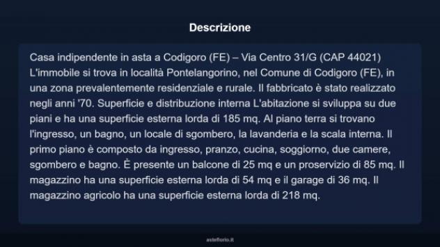 Immobile in asta di 191 m² con più di 5 locali in vendita a Codigoro - Foto 3