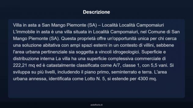 Immobile in asta di 222 m² in vendita a San Mango Piemonte - Foto 4