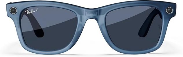 Ray-Ban Meta Wayfarer 1ª generazione Jeans opaco trasparente Polarizzate blu - Foto 5