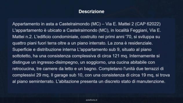 Immobile in asta di 121 m² con più di 5 locali in vendita a Castelraimondo - Foto 13