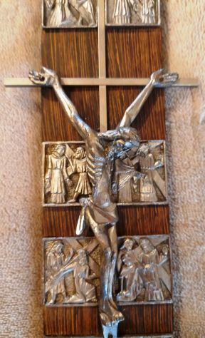Crocifisso via crucis 35x5 legno e metallo - Foto 5