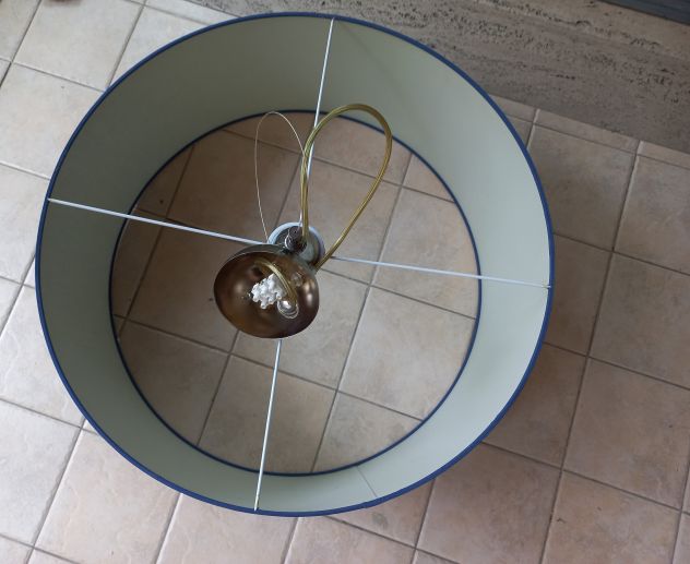Lampadario paralume tessuto bluette E27 60euro - Foto 5