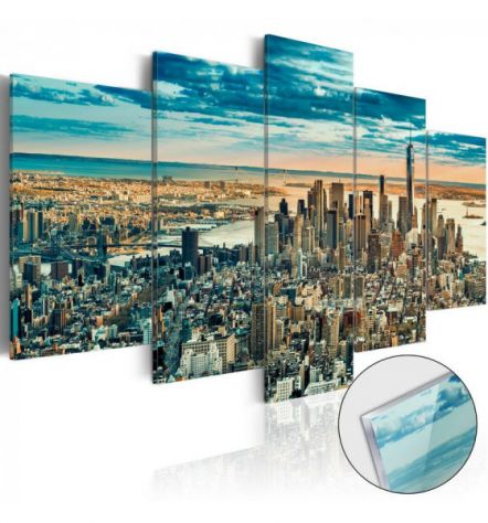 Quadro Con Vetro Acrilico New York Di Mattina 100x50 O 200x100
