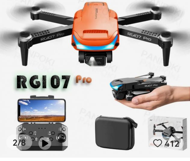 Drone nuovo completo di kit ricambi 3 batterie