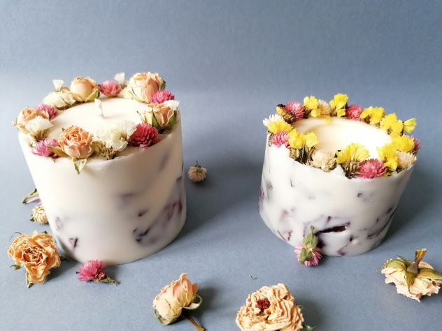 Candele di Soia e Fiori secchi naturali