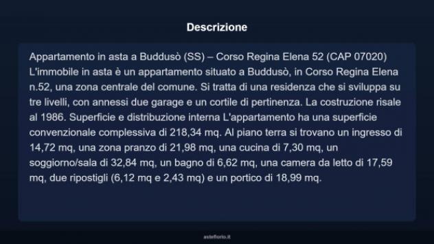 Immobile in asta di 218 m² con più di 5 locali e box auto in vendita a Buddusò - Foto 3