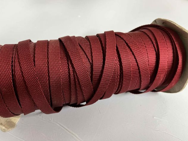 Nastro di cotone 10 mm rosso per manici e tracolle - Foto 7