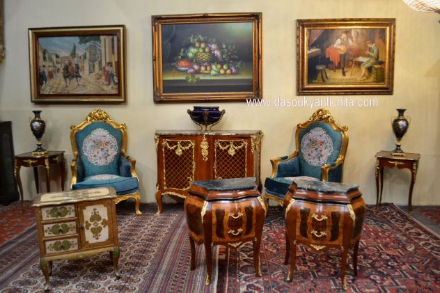 Comodino-mobiletto stile fiorentino metà XX secolo - Foto 5