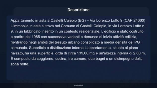 Immobile in asta di 139 m² con più di 5 locali e box auto in vendita a Castelli Calepio - Foto 6