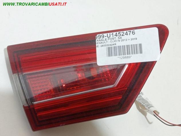 FANALE POST. SX 999-U1452476 Parti elettriche  Fanaleria  Fanali  Fanale post. sx. RENAULT - CLIO IV 2012  2019