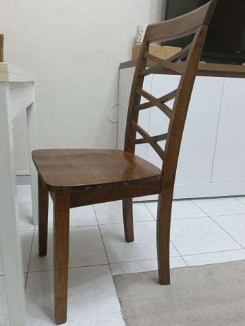 Tavolo allungabile con 4 sedie in vero legno - Foto 3