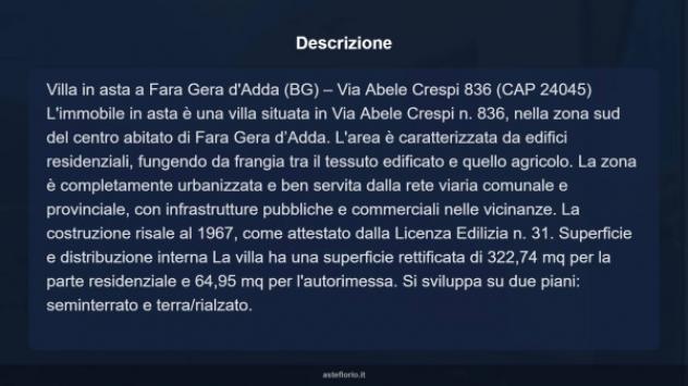 Immobile in asta di 322 m², box auto in vendita a Fara Gera d'Adda - Foto 12