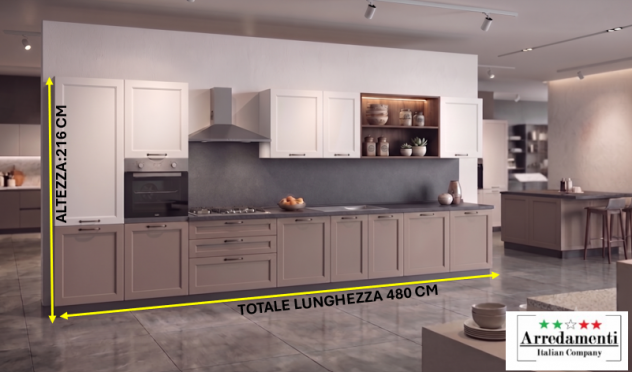 CUCINA LINEARE NUOVA COMPLETA DI ELETTRODOMESTICI CUCINE MODERNE SU MISURA - Foto 2