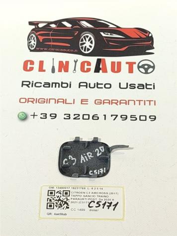 TAPPO PARAURTI POSTERIORE COPRIGANCIO CITROEN C3 AirCross 13490017 1823179X (17) - Foto 2