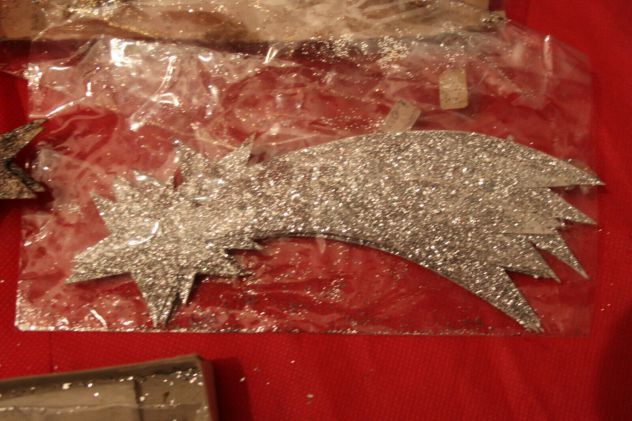 Stella cometa Nativita' presepe, cartoncino con Glitter, vintage nuove anni 80 - Foto 3