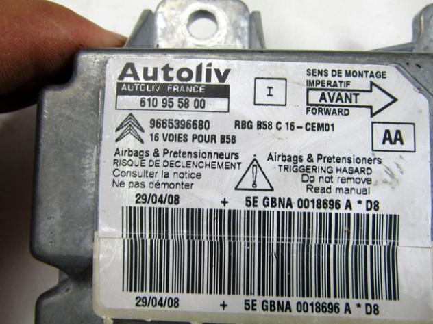 9665396680 KIT AIRBAG CITROEN C4 GRAND PICASSO 2.0 D 100KW AUT 5P (2008) RICAMBIO USATO CON CENTRALINA AIRBAG, AIRBAG VOLANTE GUIDATORE, AIRBAG PASSEG - Foto 9