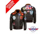 GIUBBOTTO TOP GUN MAVERICK PILOT JACKET GIACCA AVIATORE PELLE MARRONE