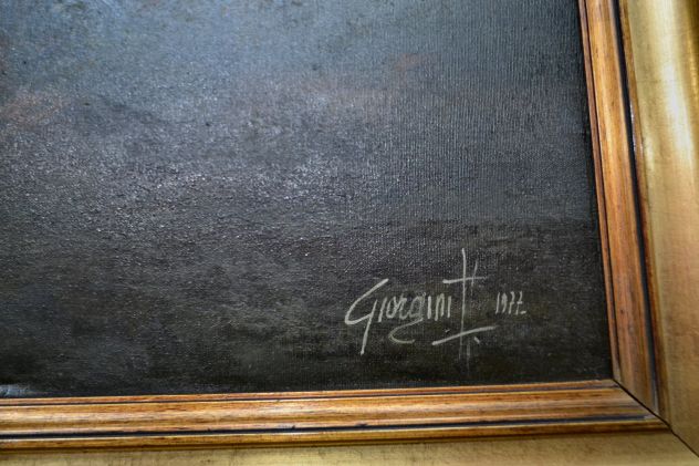 Dipinto olio su tela anni 70 raffigurante paesaggio boschivo - Foto 7