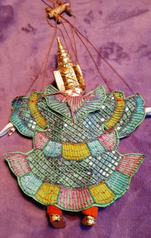 Marionetta orientale in ceramica alta 38 cm - Foto 5