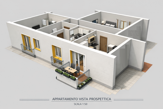 Vendesi trilocale terzo piano ascensore-parco chiuso posto auto e moto e cantina - Foto 4