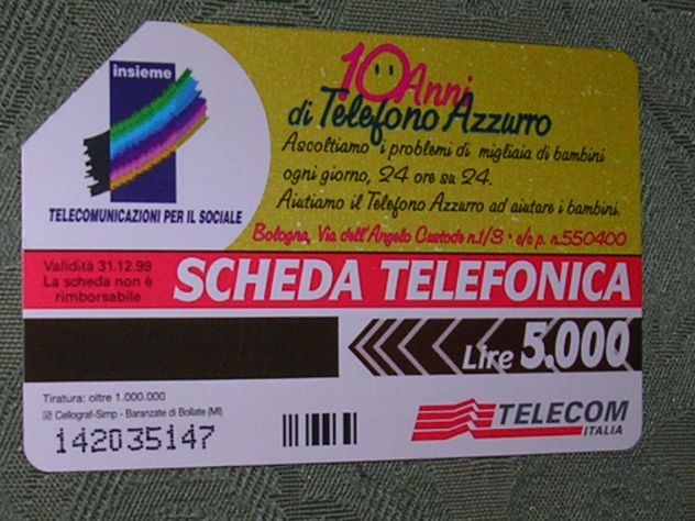 SCHEDA TELEFONICA ITALIA 73
