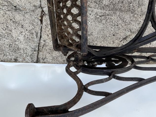 Antique Vintage 1930 Metal Sewing Table – Original - Foto 7