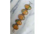 SPETTACOLARE ANTICO BRACCIALE IN FLUORITE E ARGENTO ANNI SETTANTA.