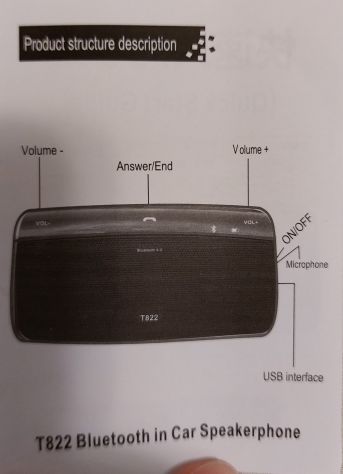YONGYAO T822 Kit Vivavoce Auto Bluetooth - Foto 5