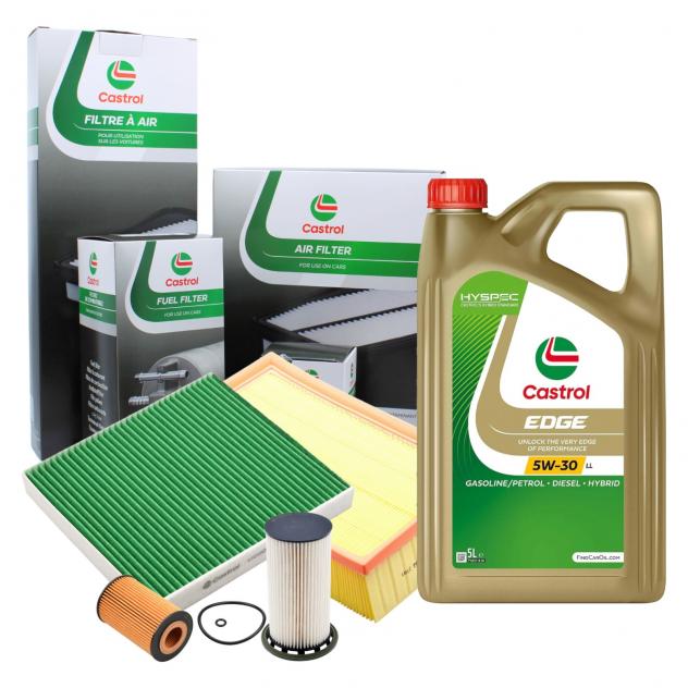Kit Tagliando Castrol Golf VII 4 Filtri + 5 Litri Olio 5W30 EDGE LL