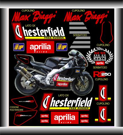 ADESIVI CHESTERFIELD APRILIA Replica 250 - Max Biaggi