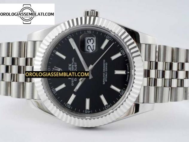 Replica Rolex Assemblata DATEJUST 41 SS 1:1 BEST EDITION ACCIAIO 904L QUADRANTE NERO SUL BRACCIALE SS JUBILEE 3235 V2 - Foto 15