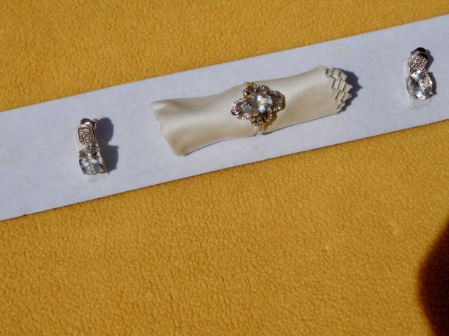 ANELLO ORECCHINI con Petaliti e Topazi in argento 925 sterling. Parure - Foto 4