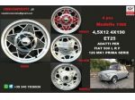 Cerchi f500 millemiglia 4,5x12 4x190 et25 fiat 500