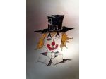 Incisione in  acciaio  Aloisi  il clown 56x76