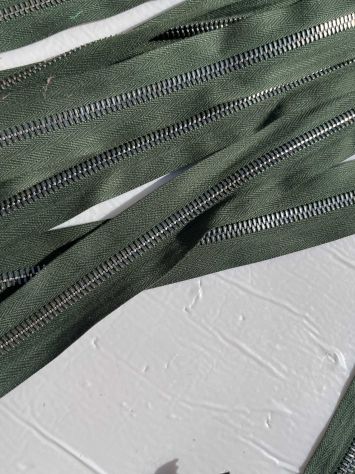 X88 Cerniere Zip metallo senza tiretto cm 35 col. Verde – Pz. 12 - Foto 5