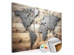 Quadro Di Sughero Mappamondo Vintage In 3 Parti Arredalacasa