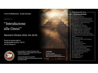 CORSO DI MEDITAZIONE: 'LA GNOSI UNIVERSALE' Inizio martedì 6 ottobre