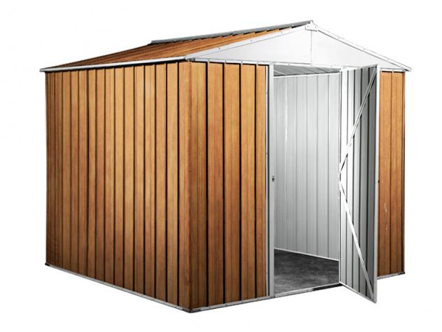 Box in Acciaio Zincato Casetta da Giardino in Lamiera 2.75 x 1.75 m x h2.12 m - 87 KG – 4.81 metri quadri - LEGNO - Foto 3